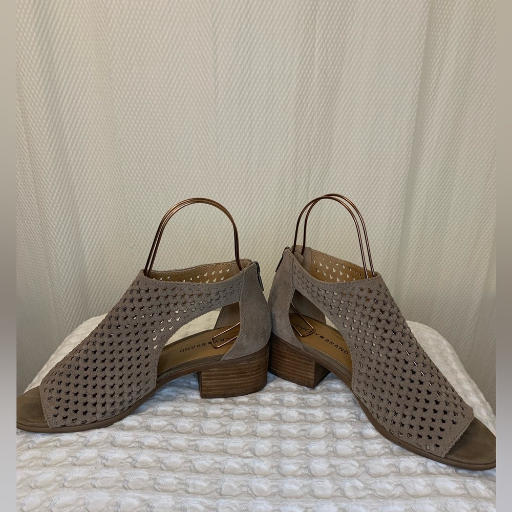 Lucky Brand Peep Toe Leather Boot